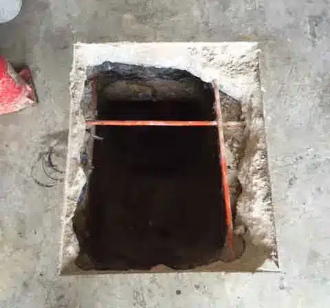 During Foundation Repair - Concrete Breakout with Cables