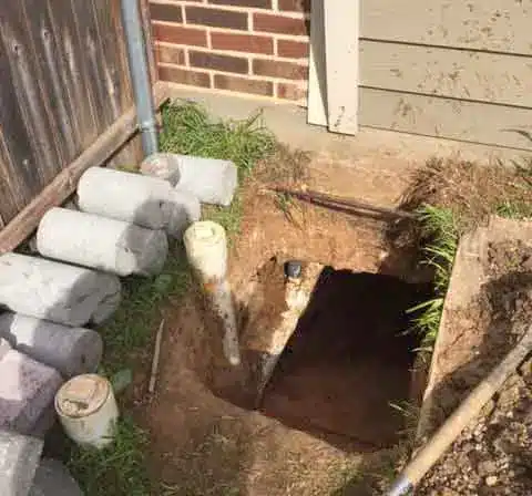 During Foundation Repair - Exposed Utilities