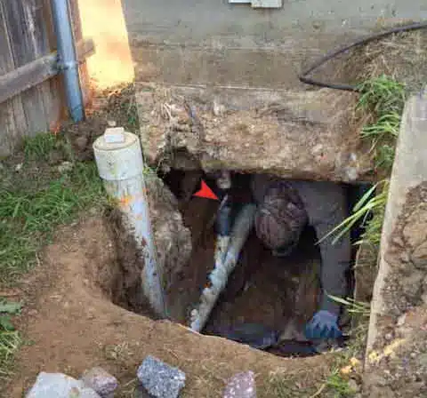 During Foundation Repair - Plumbing Leak