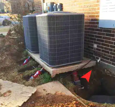 During Foundation Repair - ac lift pads