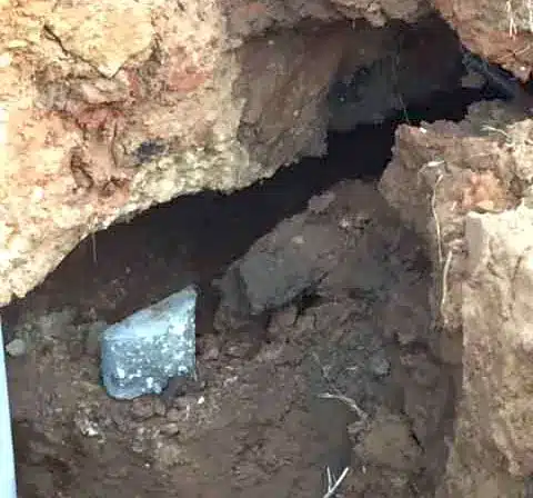 During Foundation Repair - under slab tunnels