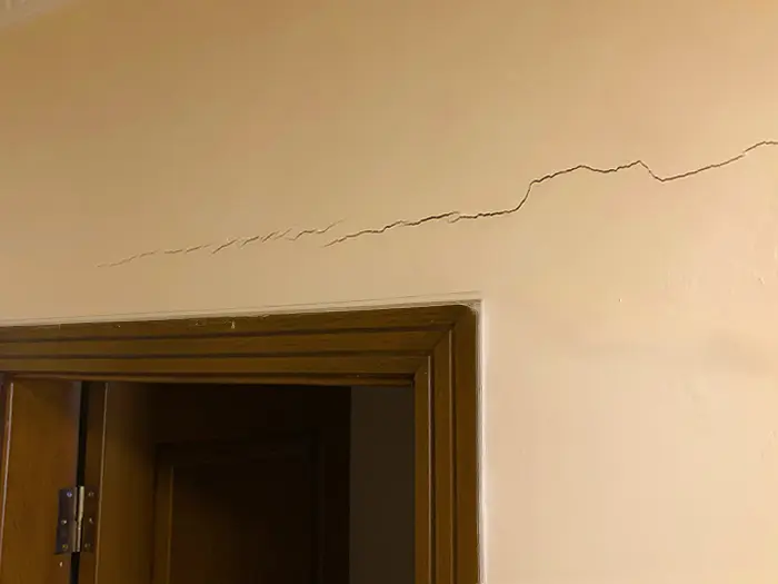 Crack above door frame